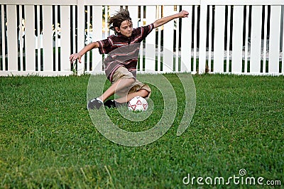 Backyard soccer Stock Photo