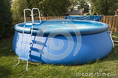 Backyard Inflatable Children Swimming Pool Stock Photo