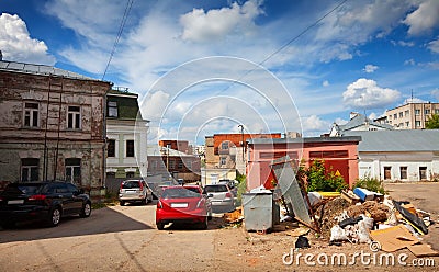 Backyards in the Ivanovo city Stock Photo