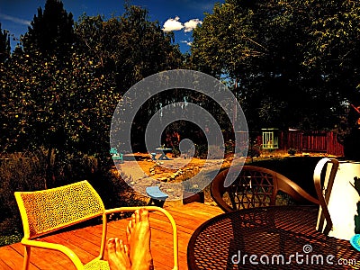Backyards in Nevada Stock Photo