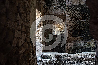 The ancient Roman city, with its ruins. Arches, columns and spas. Stock Photo