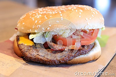 Bacon and Cheese WHOPPER Stock Photo