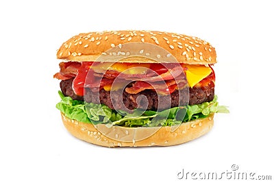 Bacon Cheeseburger Stock Photo