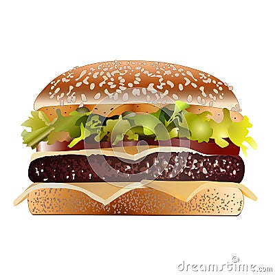 Bacon cheeseburger Vector Illustration