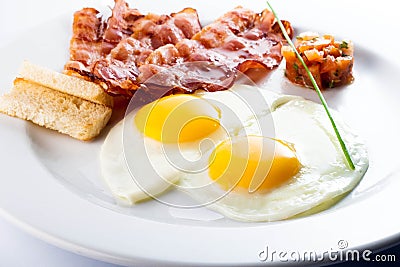 Bacon and eggs Stock Photo