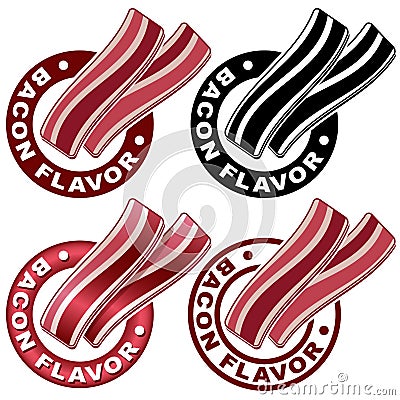 Bacon Flavor Seal / Mark Vector Illustration