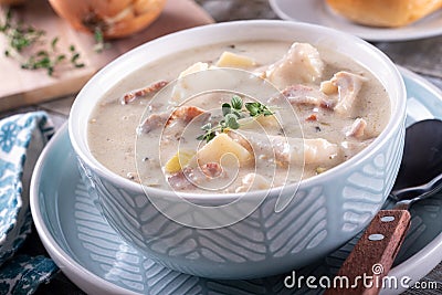 Bacon Haddock Chowder Stock Photo