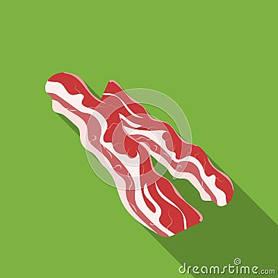 Bacon icon in flat style isolated on white background. Meats symbol stock vector illustration Vector Illustration