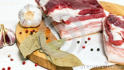 Bacon with layers of meat Stock Photo