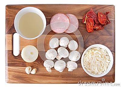 Bacon tomato pasta Stock Photo