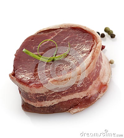 Bacon Wrapped Beef Fillet Stock Photo