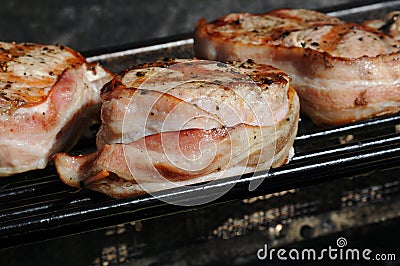 Bacon Wrapped Pork Stock Photo