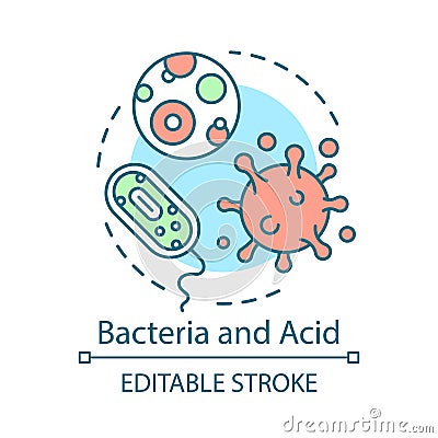 Bacteria and acid concept icon Vector Illustration