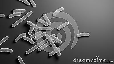Bacteria. Bacterium. Black and white. Prokaryotic microorganisms. Cartoon Illustration