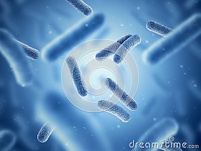 Bacteria. Bacterium. Blue color. Prokaryotic microorganisms. Cartoon Illustration