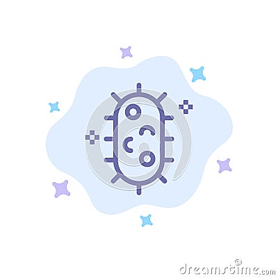 Bacteria, Biochemistry, Biology, Chemistry Blue Icon on Abstract Cloud Background Vector Illustration