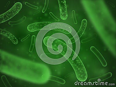 Bacteria biological concept. Micro probiotic lactobacillus green scientific abstract background Vector Illustration