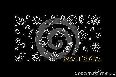 Bacteria concept Science horizontal dark banner - vector illustration Cartoon Illustration