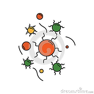 bacteria education biology line icon. element of bacterium virus illustration icons. signs symbols can be used for web logo mobile Cartoon Illustration