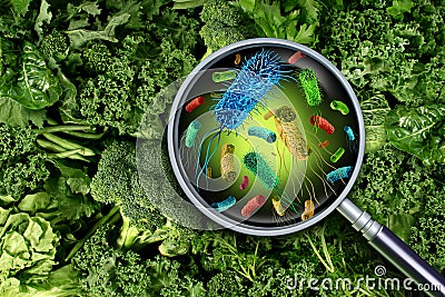 Bacteria And Germs On Vegetables Stock Photo