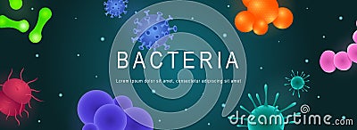 Bacteria horizontal web banner. Vector illustration Vector Illustration
