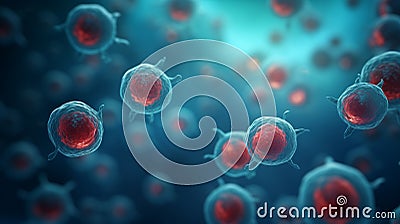 Bacteria inside body, medicine microbiology virus. Macro photos of bacterial nuclei, pathogenic organism, cell division Stock Photo