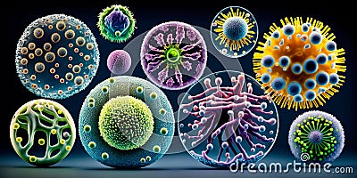 bacteria and other microorganisms for microbiome research Generative AI Stock Photo