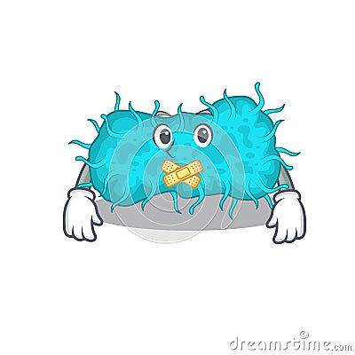 Bacteria prokaryote cartoon character style with mysterious silent gesture Vector Illustration