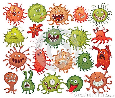 Bacteria. Set Vector Illustration