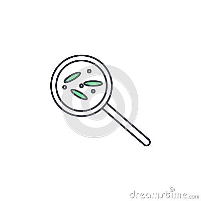 bacteria under the microscope icon. Element of web icon with one color for mobile concept and web apps. Thin line bacteria under Stock Photo