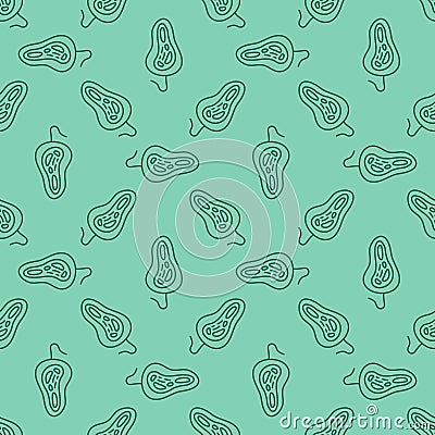 Bacteria vector Microbiology concept green line seamless pattern Vector Illustration