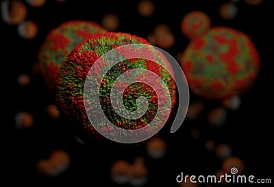 Bacteria, virus, cell 3d illustration Stock Photo