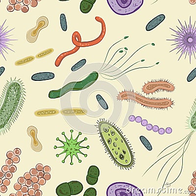 Bacteria, virus, germs icon pattern Vector Illustration
