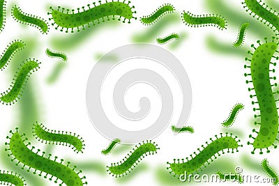 Bacteria virus and germs microorganism cells background Vector Illustration