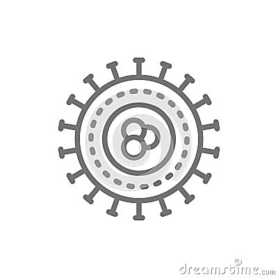 Bacteria, virus, microbes, unicellular line icon. Vector Illustration