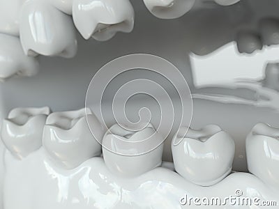 Bacteria and viruses around tooth 1 of 2 - 3D Rendering Stock Photo