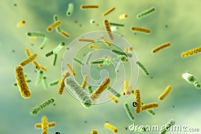 Bacteria in water Cartoon Illustration