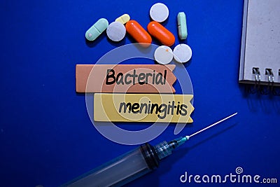 Bacterial Meningitis write on sticky note isolated on Office Desk. Healthcare or Medical Concept Stock Photo