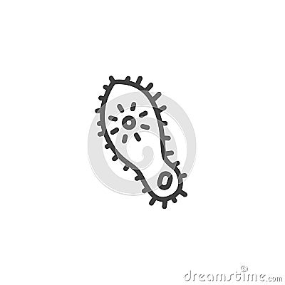 Bacterial microorganism line icon Vector Illustration