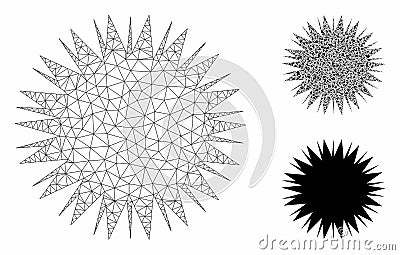 Bacterial Spore Vector Mesh Network Model and Triangle Mosaic Icon Vector Illustration