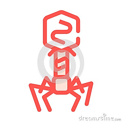 Bacteriophage virus color icon vector isolated illustration Vector Illustration