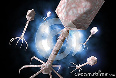 Bacteriophage Virus 3D Illustration Cartoon Illustration