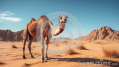 A bactrian camel on natural background. Stock Photo