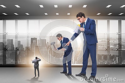 The bad angry boss harassing employee in business concept Stock Photo