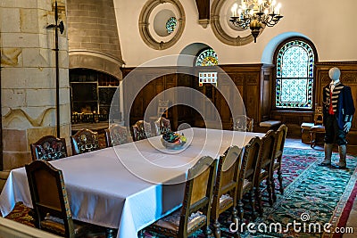 Bad Bentheim, Germany - June 9, 2019. Ancient interior of 11th century Bentheim castle. The castle is completely build from sands Editorial Stock Photo