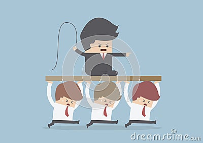 Bad Boss, Employee are carrying the leader Vector Illustration