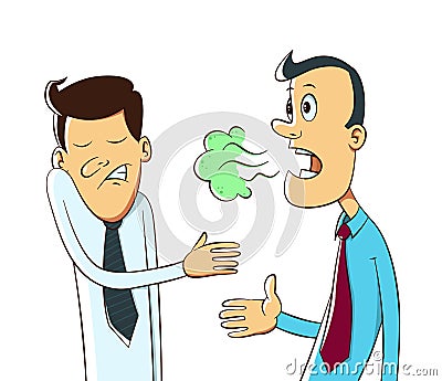 Bad breath cartoon Vector Illustration