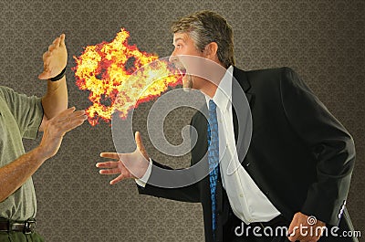 Bad breath chronic halitosis humor Stock Photo