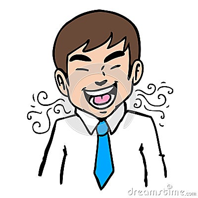 Bad breath man Vector Illustration