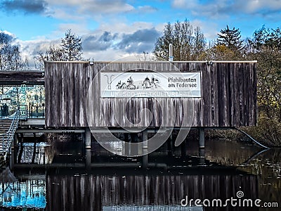 UNESCO World Heritage Site Museum, Pile dwellings Federsee Editorial Stock Photo